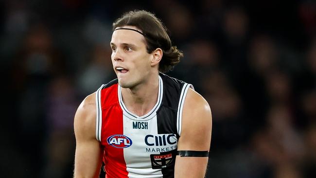 Clark says he is trying not to think about his future as the Saints prepare for finals. Picture: Dylan Burns/AFL Photos via Getty Images.