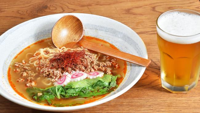 Brother Shota’s Tan Tan Ramen soup. Picture: Rob Leeson.