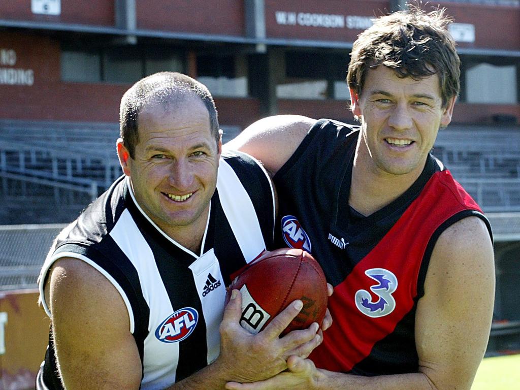 Craig Kelly and Mark Harvey played in the first Anzac Day match 10 years ago, with Kelly managing Harvey while he was coach.