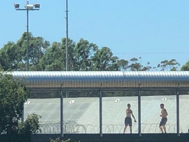 Inmates protesting at Riverina Juvenile Justice Centre at Wagga Wagga.