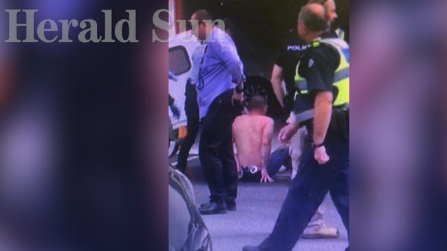 Police arrest a man over the pursuit at Northland. Picture: Supplied