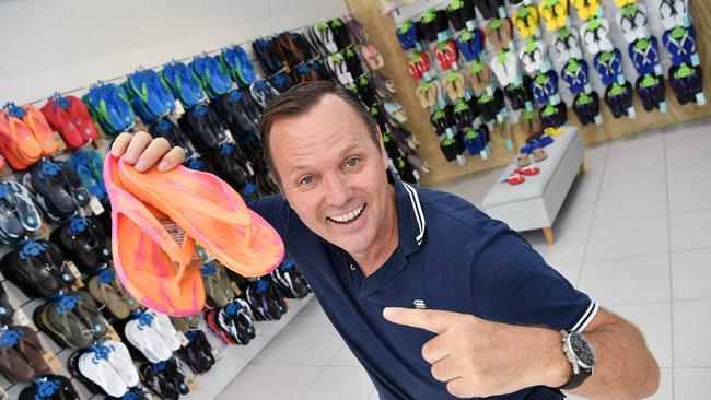 Aussie Soles company founder Craig Taplin has returned to his roots to open a new store in Eumundi, near his origins at the Eumundi Markets. Picture: Patrick Woods