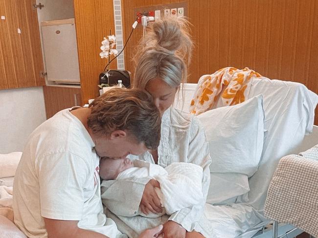 North Queensland Cowboys enforcer Reuben Cotter said he cried “tears of joy” after his partner Mackenzie Falco gave birth to their baby girl.