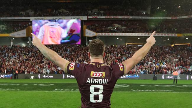 Jai Arrow celebrates winning Game 3 last year. Picture: Peter Wallis