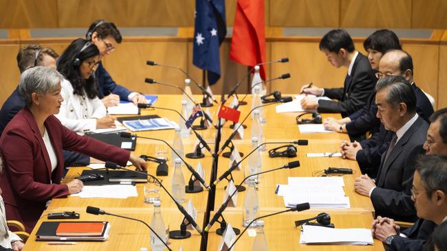 Australian and Chinese officials meeting in Canberra Picture: NCA NewsWire / Martin Ollman