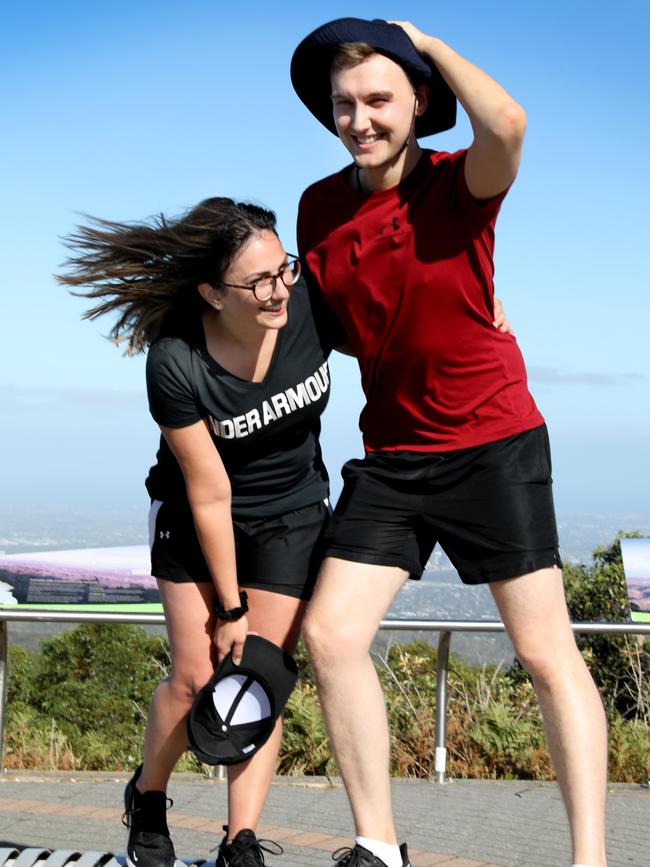 Lisa Rognetta and Robert Button at Mt Lofty. Picture: Dean Martin