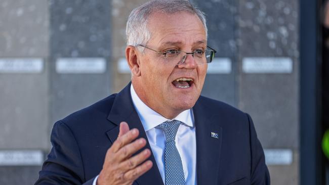 Prime Minister Scott Morrison speaks to the media. Picture: Asanka Ratnayake/Getty Images