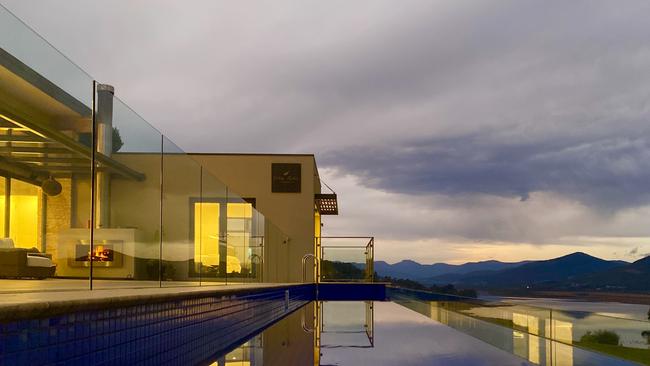 Views of the Sleeping Beauty mountain range in the distance.