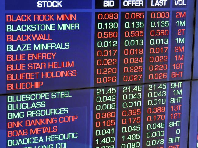 SYDNEY, AUSTRALIA - NewsWire Photos SEPTEMBER 6, 2023: screens at the Australian Stock exchange (ASX) Sydney CBD.Picture: NCA NewsWire / Damian Shaw