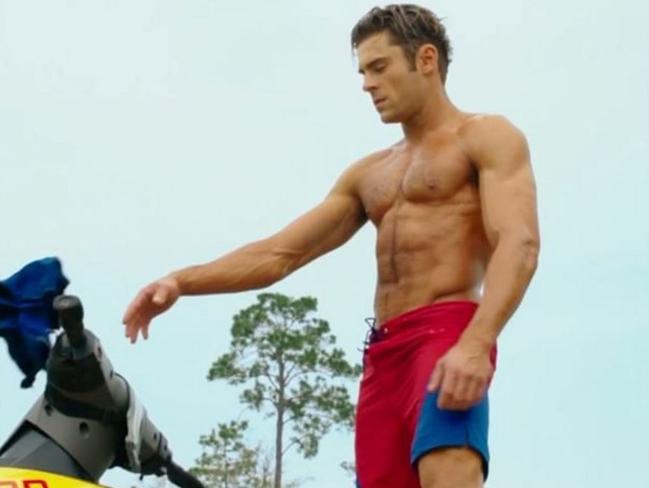 Zac Efron in a scene from Baywatch.