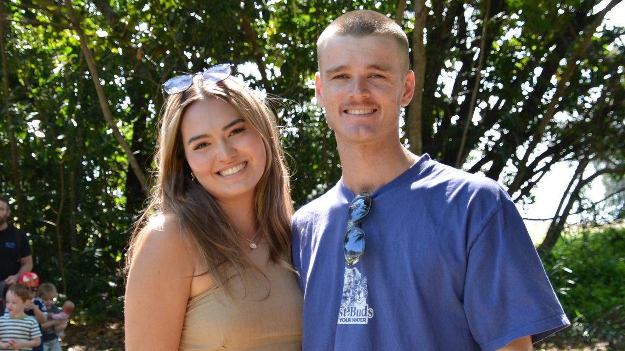 Jade Eggins and Ben Walsh at the Festival of the Knob at Yorkeys Knob on Saturday. Picture: Bronwyn Farr