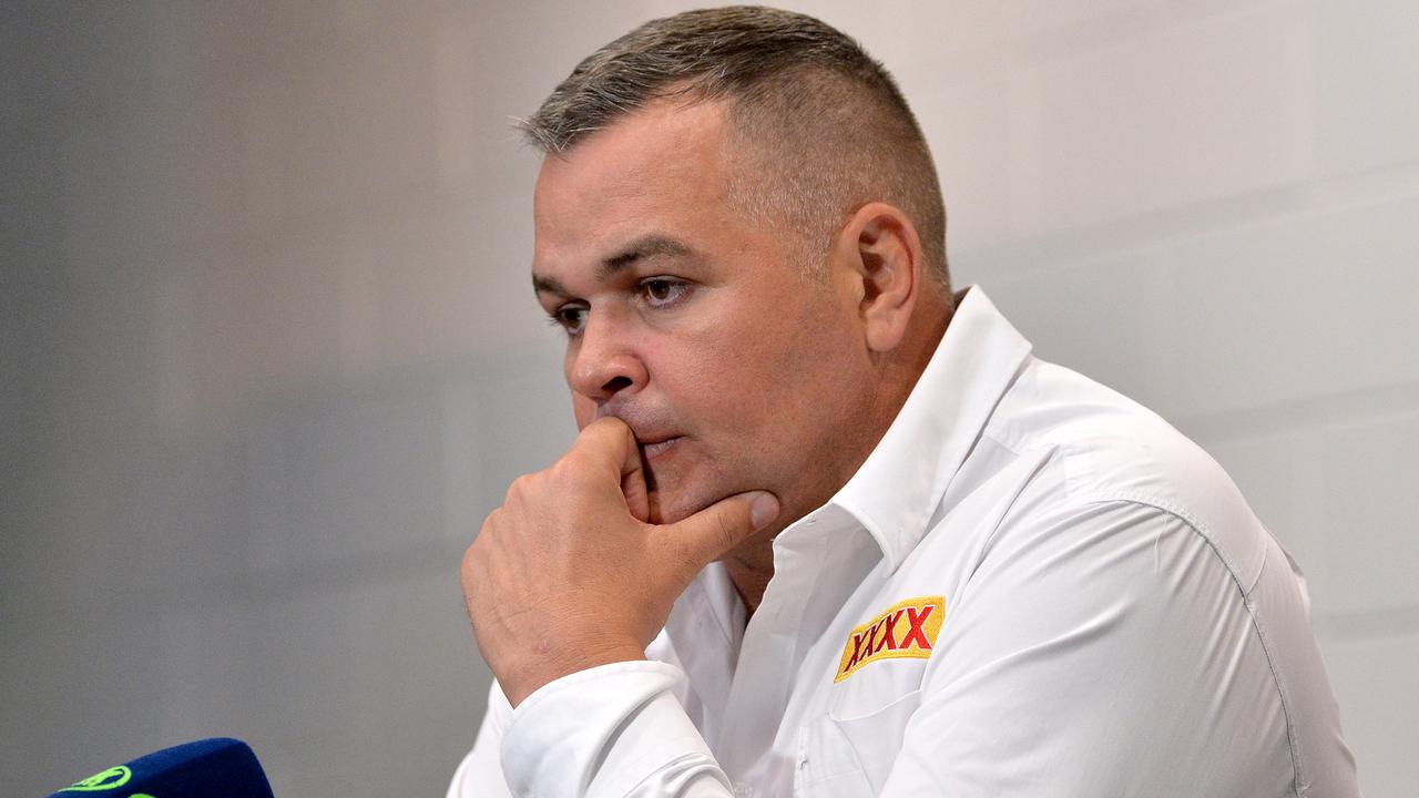 Darren Lockyer says he isn’t aware of a performance-based get-out clause in Anthony Seibold’s deal. (Photo by Bradley Kanaris/Getty Images)