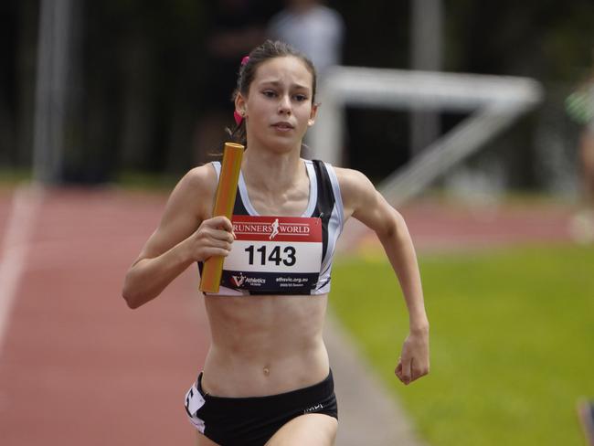 Victorian Track Relay Championships. Sophie Hall (Box Hill). Picture: Valeriu Campan