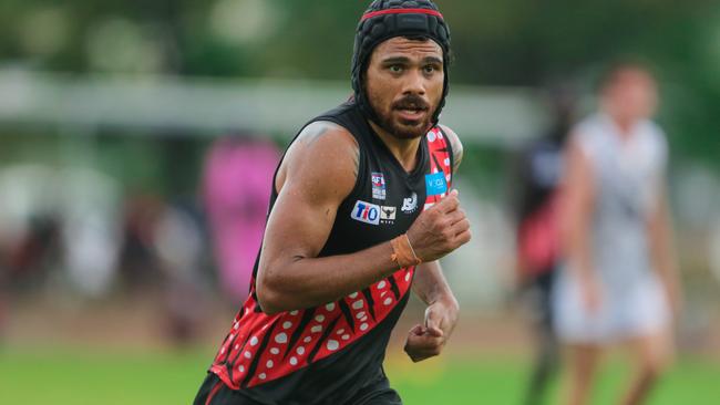 Cyril Rioli looks in top shape as he takes the field for the Tiwi Bombers. Picture: Glenn Campbell