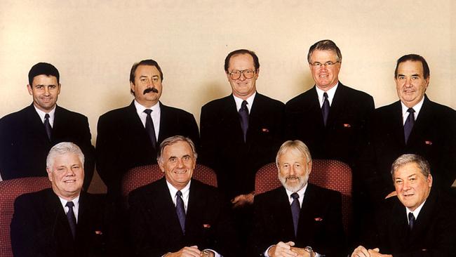 Adelaide Crows Football Club board in 2000 - (Back l-r) David Marshall with Stephen Young, Paul Rofe, Ross Dillon and Alan Sheppard, (front l-r) Bill Sanders, Bob Hammond, Bob Campbell and Wally Miller.