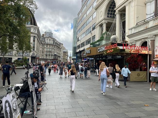 Leicester Square usually bustling with activity was brought to a standstill. Picture: Caroline Frost