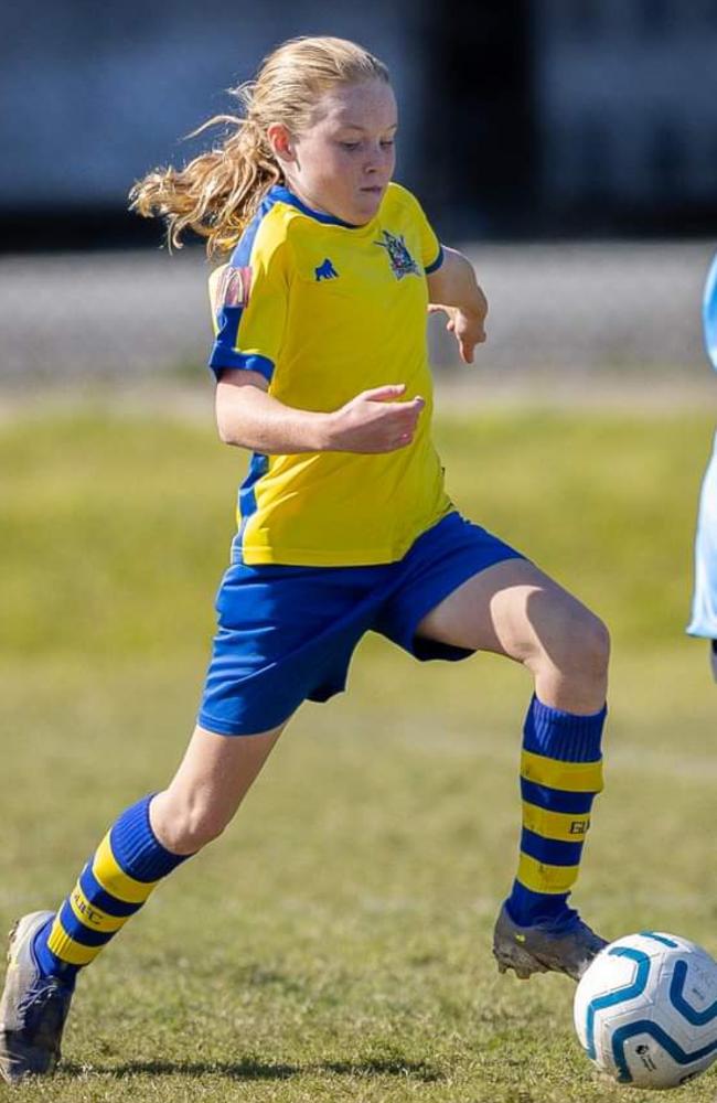 Lily Hamilton from Gympie United has been named by his coaches as a player to watch. Picture: AussieActive Soccer