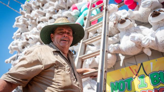 Amusement ride operator Charlie Gardner at the Royal Darwin Show. Picture: Che Chorley