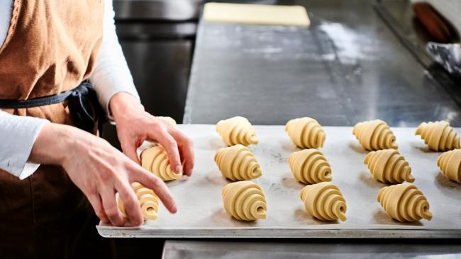 Delicious buttery croissants in the making.