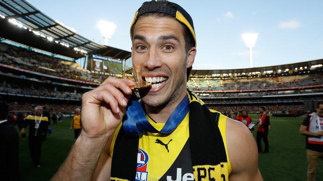 Alex Rance with his premiership medal. Picture: Getty Images