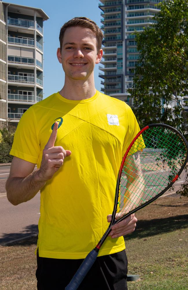 Territorian and Australian squash player Joseph White won his maiden Open Australian National Title, in Perth. Picture: Pema Tamang Pakhrin