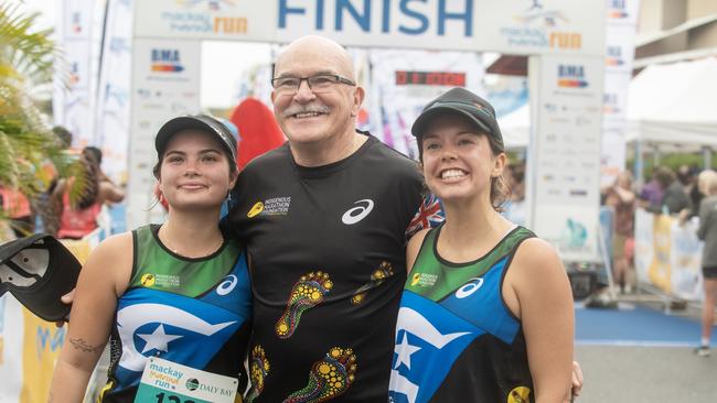 Rob de Castella (centre) at the Mackay Marina Run in June 2023. Picture: Michaela Harlow