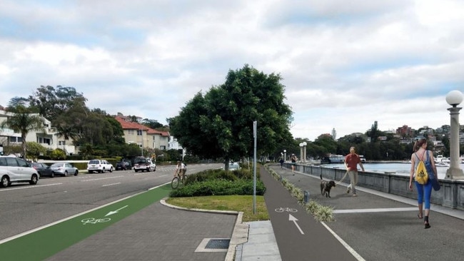 One of the options which was dismissed. The proposal included having one cycle lane on the prom and the other on the road.