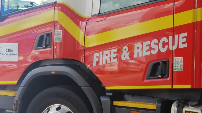 Two extra fire crews were called after a blown tyre sparked a grass fire at Mt Larcom.