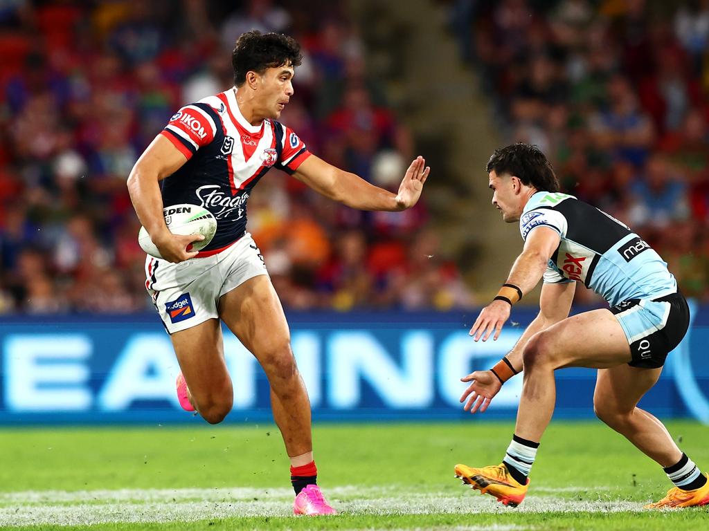 Joseph-Aukuso Suaalii starred for the Roosters before he crossed to rugby union. Picture: Getty Images