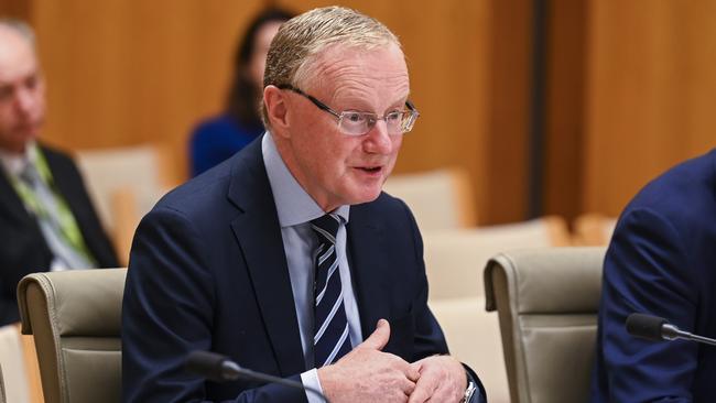 RBA governor Philip Lowe appearing before the Senate Economics Legislation Committee at Parliament House in Canberra. Picture: Martin Ollman/NCA NewsWire