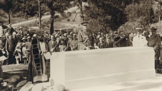 Official ceremony for the unveiling of the Stone of Remembrance Toowong Cemetery Brisbane 1924