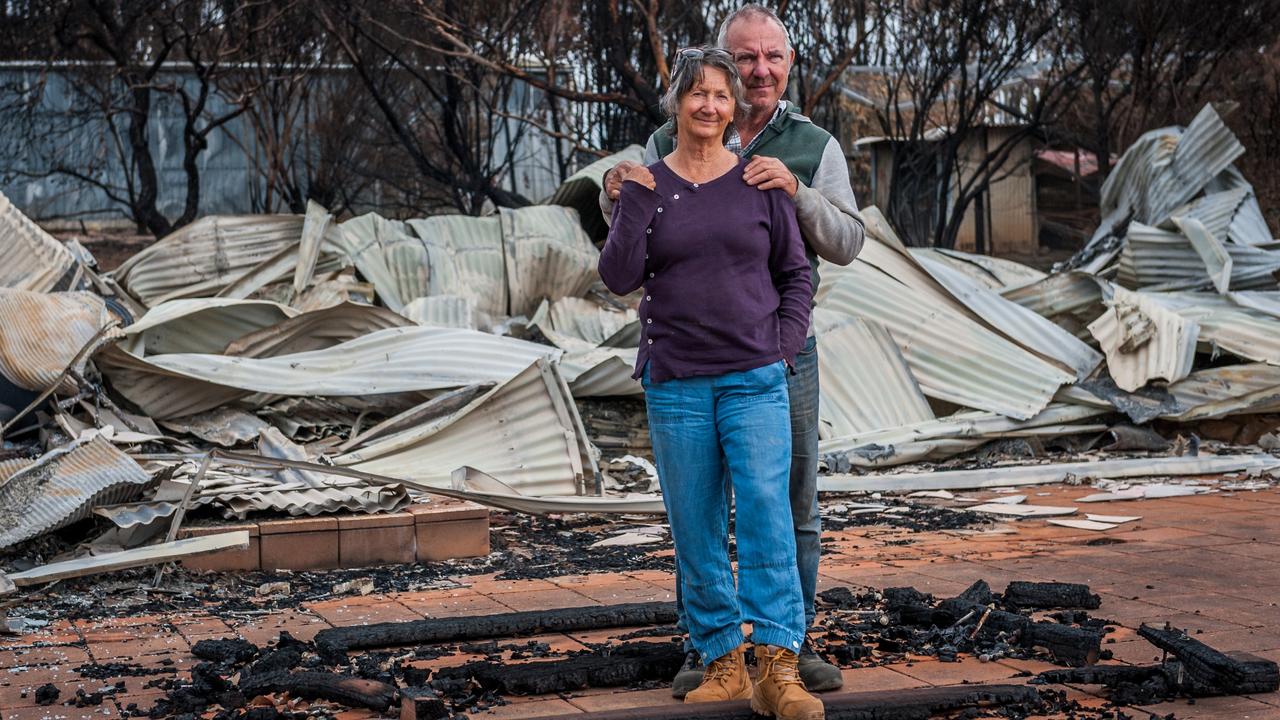 Nirbeeja Saraswati and partner Peter Hammond at their home in Karatta, in Kangaroo Island’s southwest. Picture: Sean McGowan