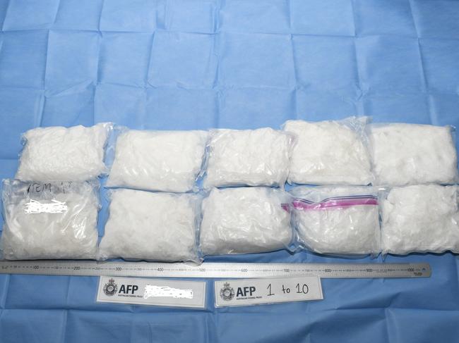 Some of the 200kg drugs seized by police. Picture: AFP