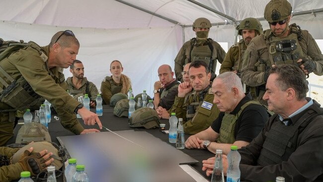 Benjamin Netanyahu meets with commanders of the Israeli Defence Forces. Picture: X.