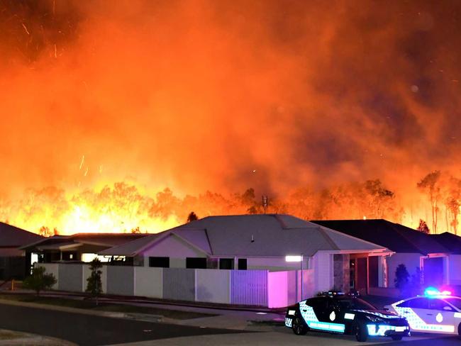 Fires over Peregian Beach homes.