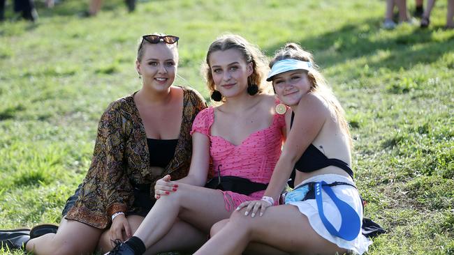 The Grass Is Greener music festival at the Cairns Showgrounds. Mackenzie Wilson, Jorja Weir and Jess Parker. PICTURE: STEWART MCLEAN