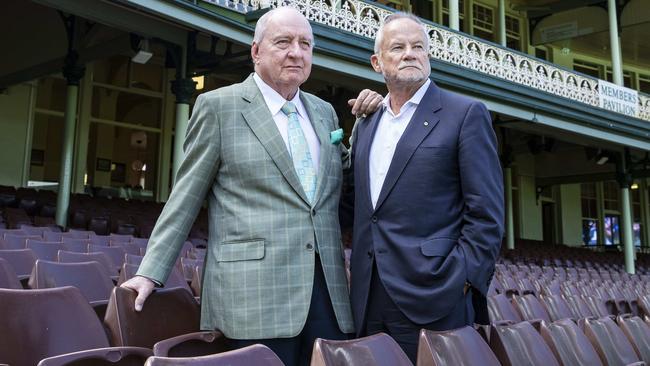 SCG board members Alan Jones and Tony Shepherd at the SCG yesterday. Picture: John Feder