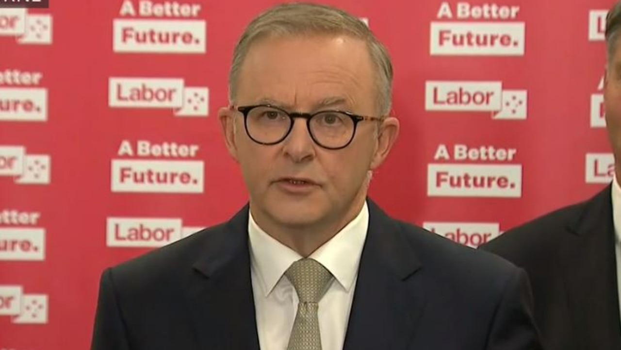 Anthony Albanese left his press conference after just eight minutes. Picture: ABC News