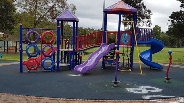 The park was also hit by a group of young vandals in October who covered the playground with stolen paint. Picture: Facebook