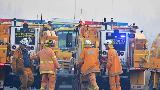 Bush fire at Beerwah near Mawson Road and Roys Road. Picture: Patrick Woods