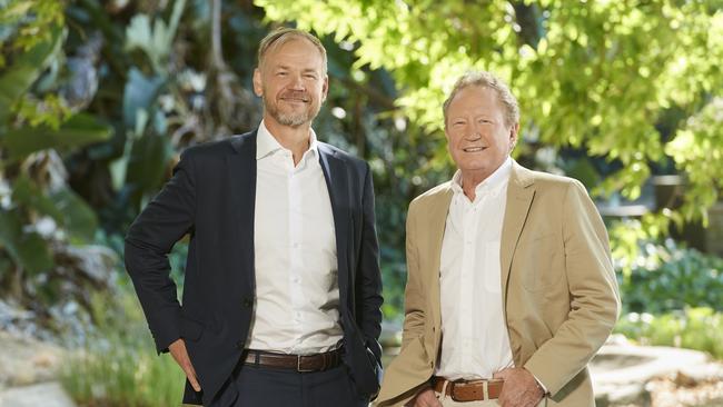 Jason Willoughby and Dr Andrew Forrest. Picture: Frances Andrijich