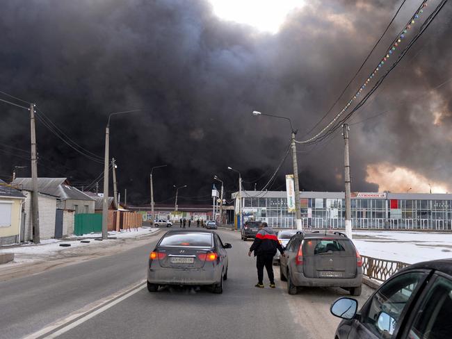 The fire has spread to nearby houses. Picture: AFP