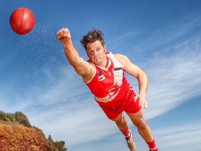 HOLD FOR SUNDAY HERALD SUN- Country football Stars, Sorrento star Guy Stringer, Mt Eliza . 11th September 2015. Picture: Colleen Petch.