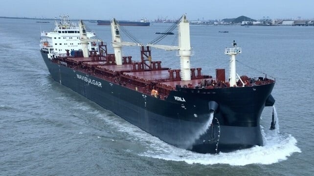 Bulker Verila is being searched after bundles of cocaine were found by the Irish authorities. Picture: Supplied