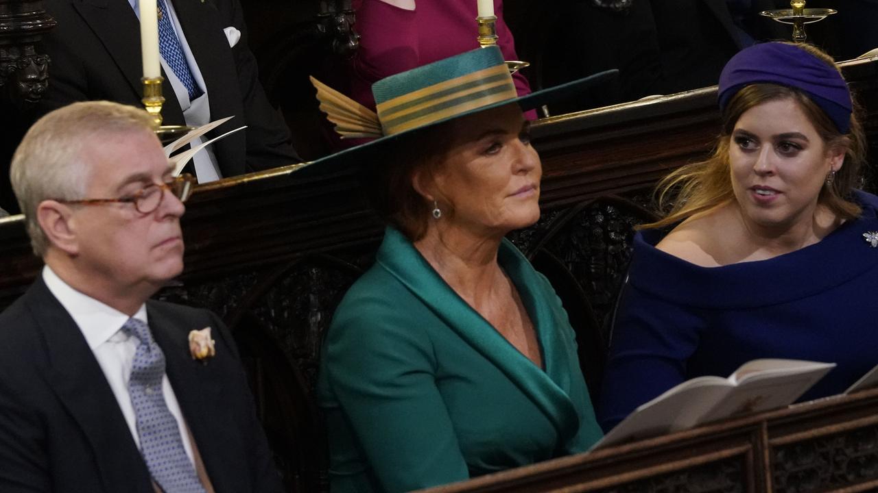 Prince Andrew, Sarah Ferguson and Princess Beatrice in 2018. Picture: Danny Lawson – WPA Pool/Getty Images