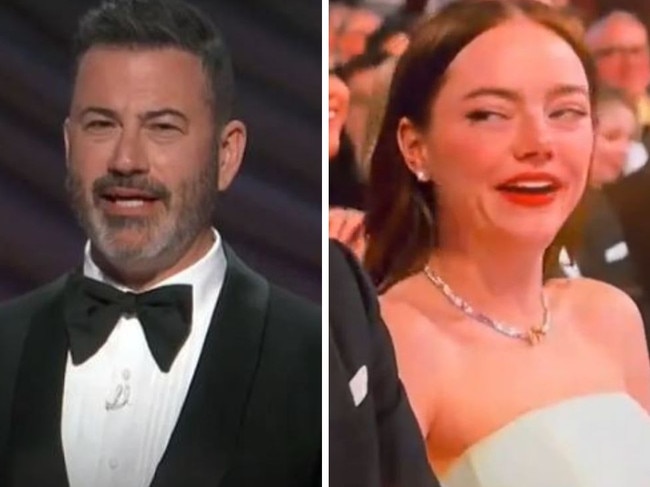 Emma Stone appeared pissed at host Jimmy Kimmel at the Oscars.
