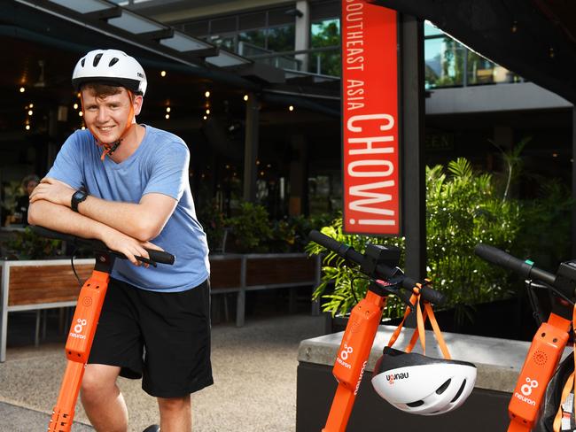 Rick Bolten at Chow Restaurant on the Darwin Waterfront. Chow has been the most popular location so far to pick up a scooter for a trip.Picture: Che Chorley