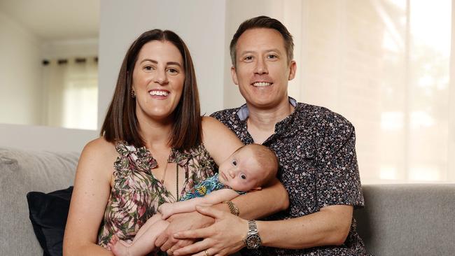 Emily and husband Jon fell pregnant after two cycles of IVF at Genea. Picture: Tim Hunter.