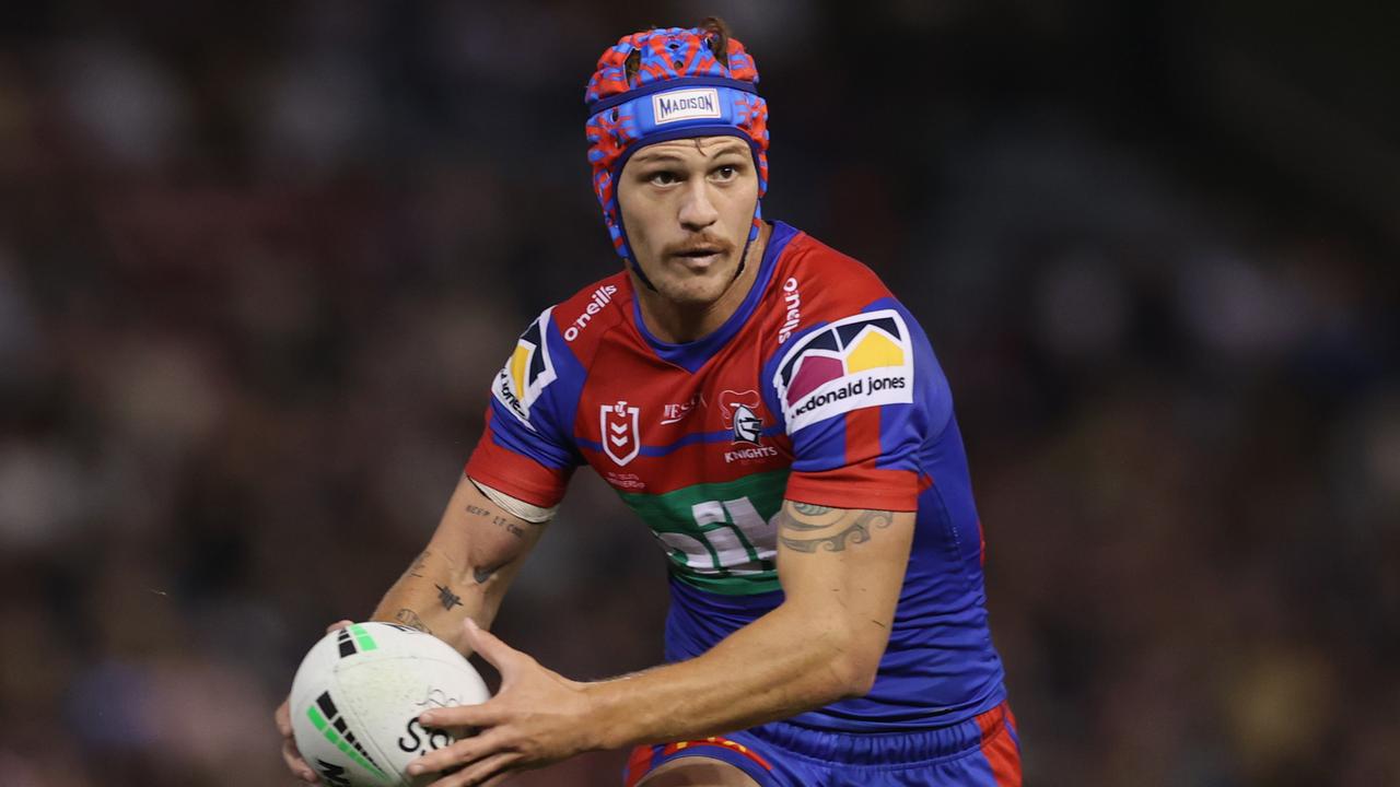 NEWCASTLE, AUSTRALIA - MAY 01: Kalyn Ponga of the Knights during the round eight NRL match between the Newcastle Knights and the Sydney Roosters at McDonald Jones Stadium, on May 01, 2021, in Newcastle, Australia. (Photo by Ashley Feder/Getty Images)