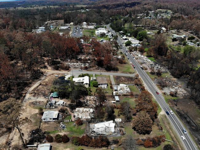 The small town of Mogo was hit hard by the New Year’s Eve fire storm. Picture: Toby Zerna